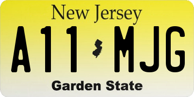 NJ license plate A11MJG