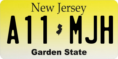NJ license plate A11MJH