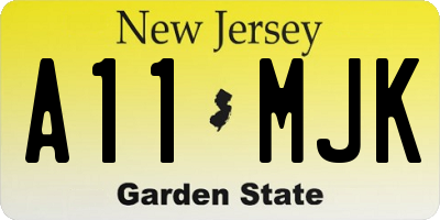 NJ license plate A11MJK
