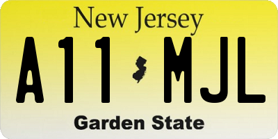 NJ license plate A11MJL