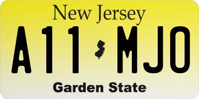 NJ license plate A11MJO