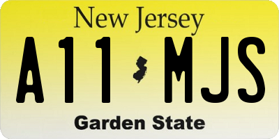 NJ license plate A11MJS