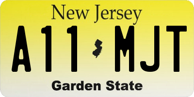 NJ license plate A11MJT