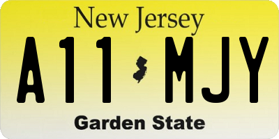 NJ license plate A11MJY