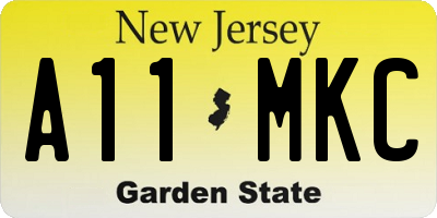 NJ license plate A11MKC