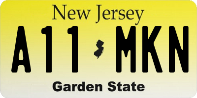 NJ license plate A11MKN