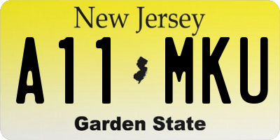 NJ license plate A11MKU