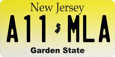 NJ license plate A11MLA