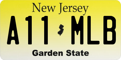NJ license plate A11MLB
