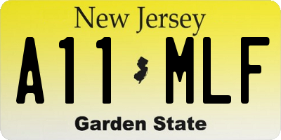 NJ license plate A11MLF