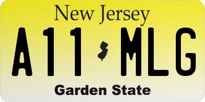 NJ license plate A11MLG