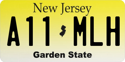 NJ license plate A11MLH