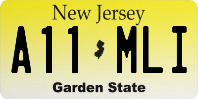NJ license plate A11MLI