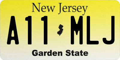 NJ license plate A11MLJ