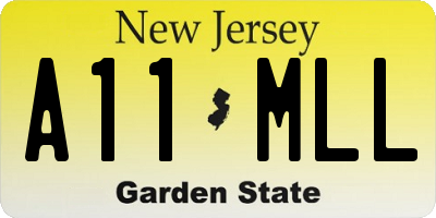 NJ license plate A11MLL