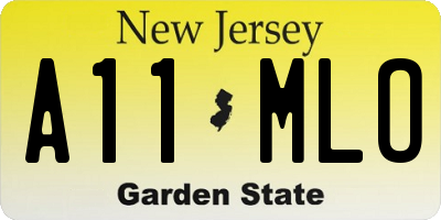 NJ license plate A11MLO