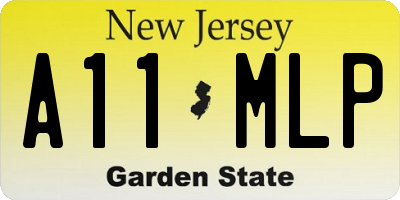 NJ license plate A11MLP