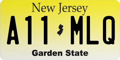 NJ license plate A11MLQ