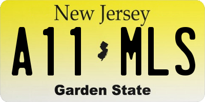 NJ license plate A11MLS