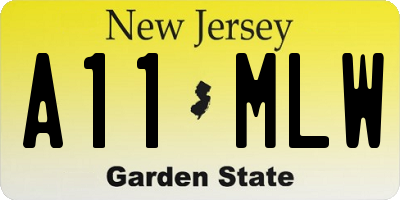 NJ license plate A11MLW