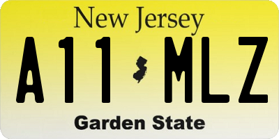 NJ license plate A11MLZ