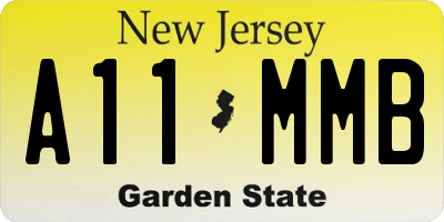 NJ license plate A11MMB