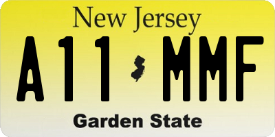 NJ license plate A11MMF