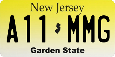 NJ license plate A11MMG
