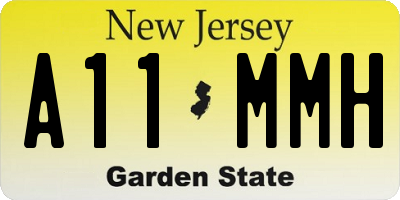 NJ license plate A11MMH