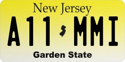NJ license plate A11MMI
