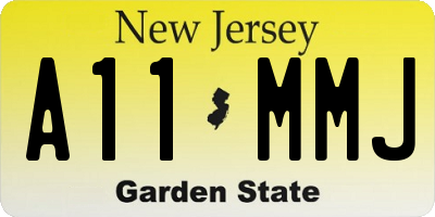 NJ license plate A11MMJ