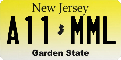 NJ license plate A11MML
