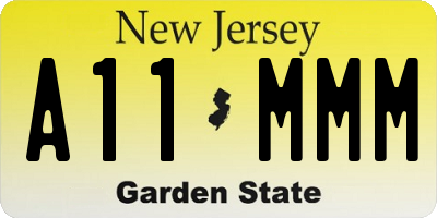 NJ license plate A11MMM