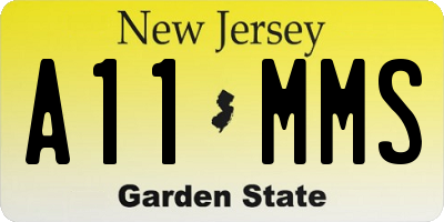 NJ license plate A11MMS