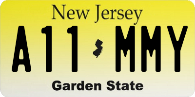 NJ license plate A11MMY