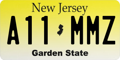 NJ license plate A11MMZ