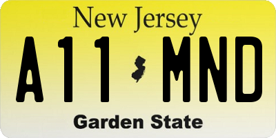 NJ license plate A11MND