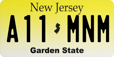 NJ license plate A11MNM