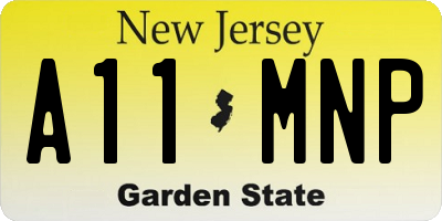 NJ license plate A11MNP