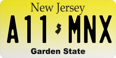 NJ license plate A11MNX