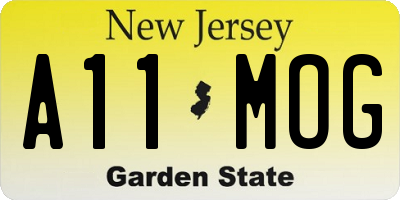 NJ license plate A11MOG