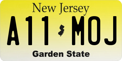 NJ license plate A11MOJ