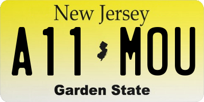NJ license plate A11MOU