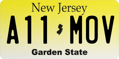 NJ license plate A11MOV