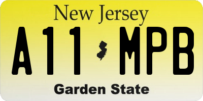 NJ license plate A11MPB