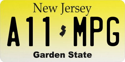 NJ license plate A11MPG