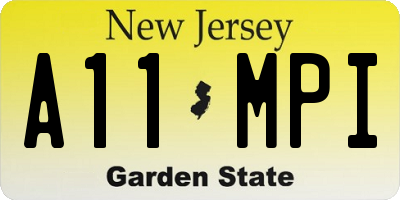 NJ license plate A11MPI