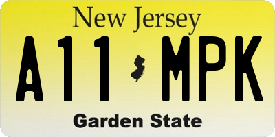 NJ license plate A11MPK