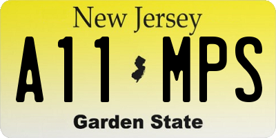 NJ license plate A11MPS