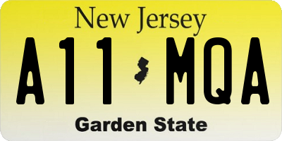 NJ license plate A11MQA